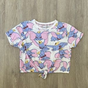 Primark Disney Dumbo front tie cropped t-shirt size medium